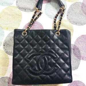 Chanel Pre-Owned 2005 Black Caviar Leather Petite Shopping Tote (PST) -